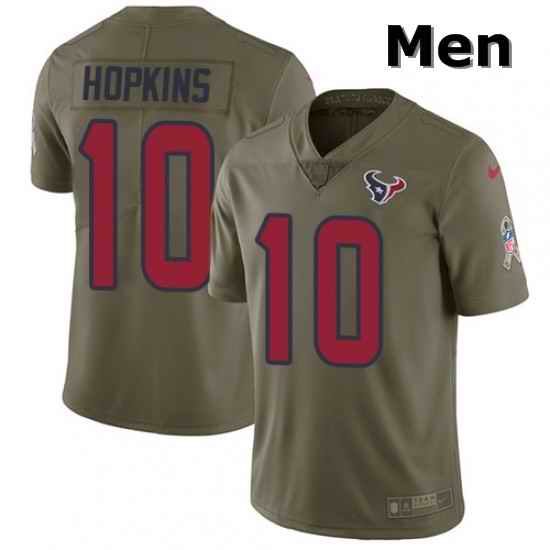 Men Nike Houston Texans 10 DeAndre Hopkins Limited Olive 2017 Salute to Service NFL Jersey